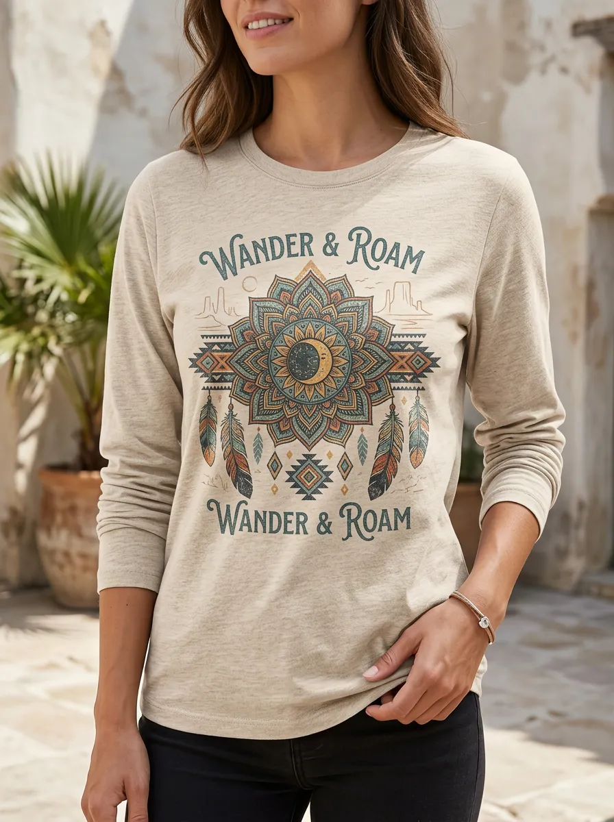 Boho Wander Roam T-Shirt Classic