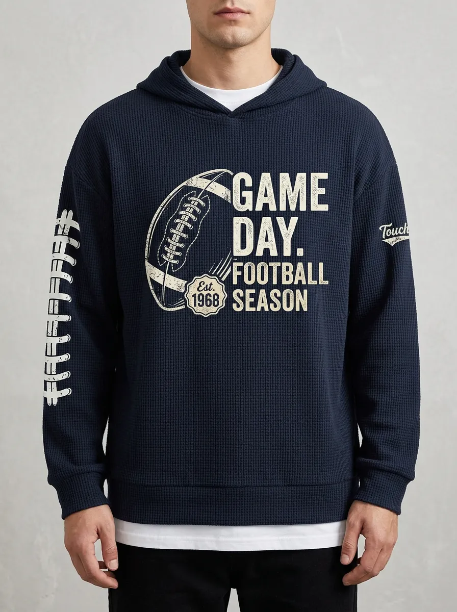 Football Graphic Casual Hoodie