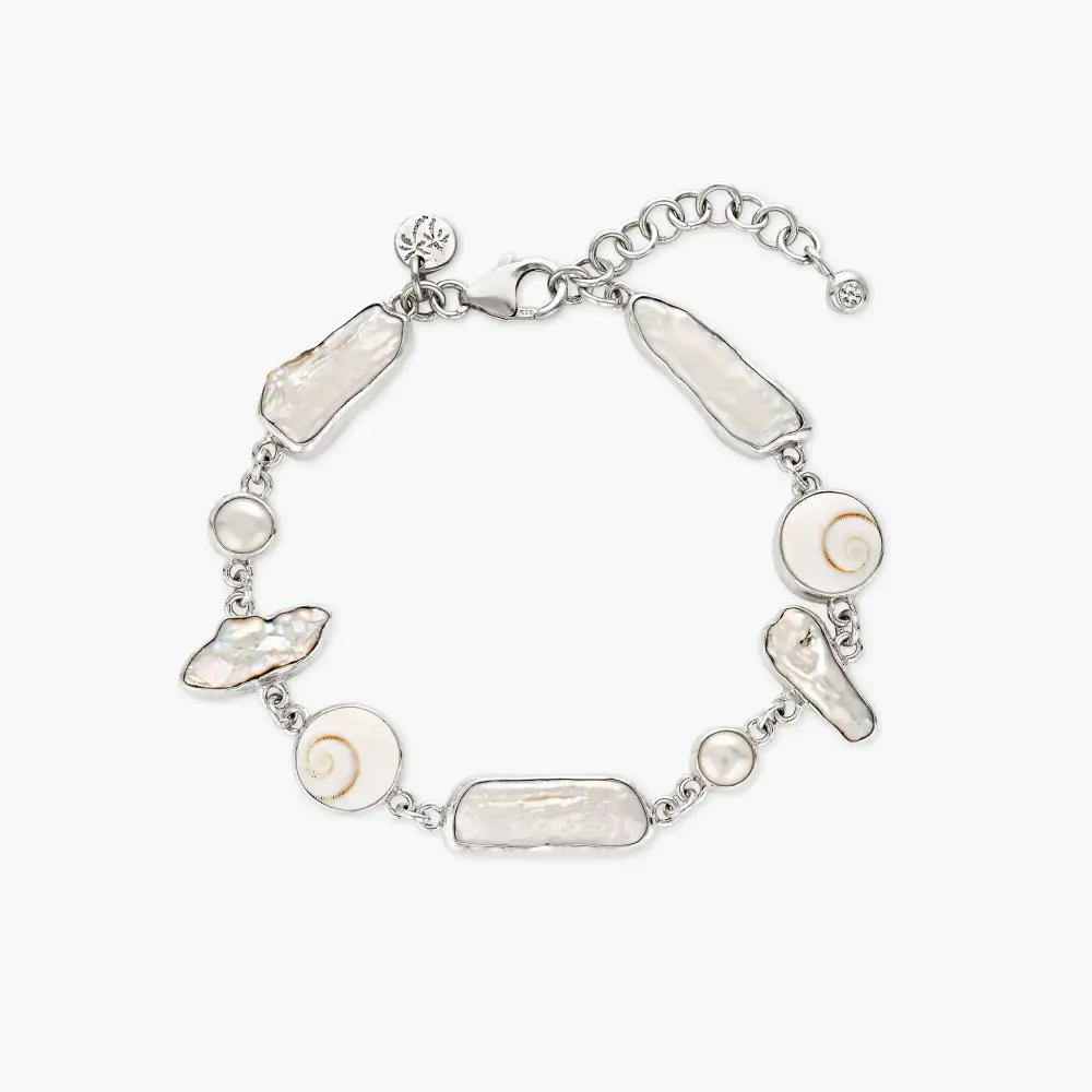Pearl Shell Silver Bracelet