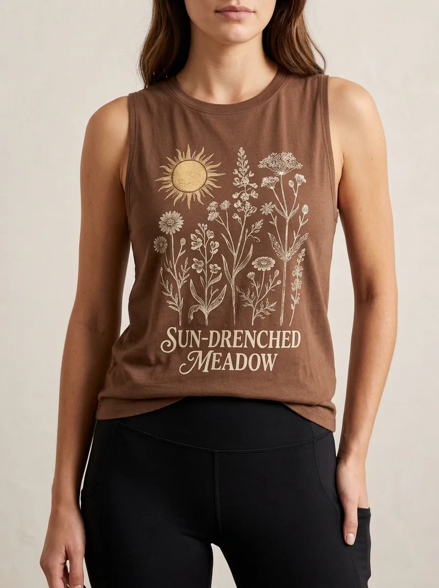 Nature Lover Sun Wildflower Meadow Tank Top