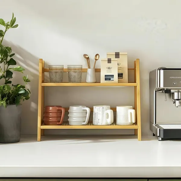 2-Tier Wooden Storage Shelf