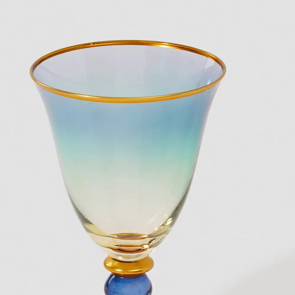 Blue Green Ombre Wine Glass Set