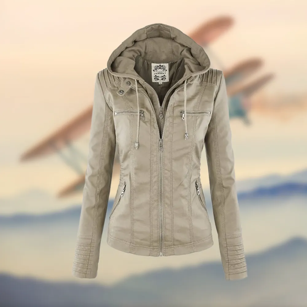 Leather Zip Front Jacket