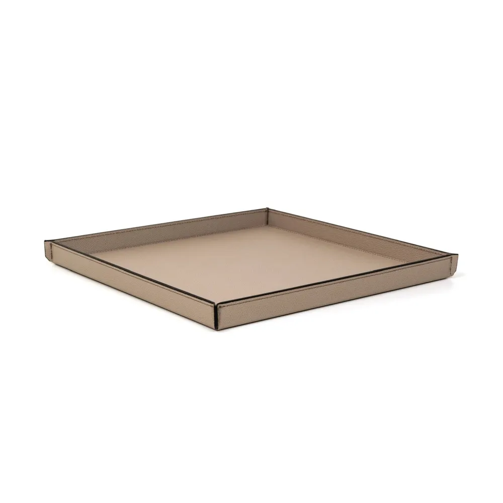 Sculptural Square Leather Tray
