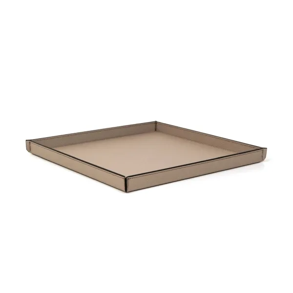 Sculptural Square Leather Tray