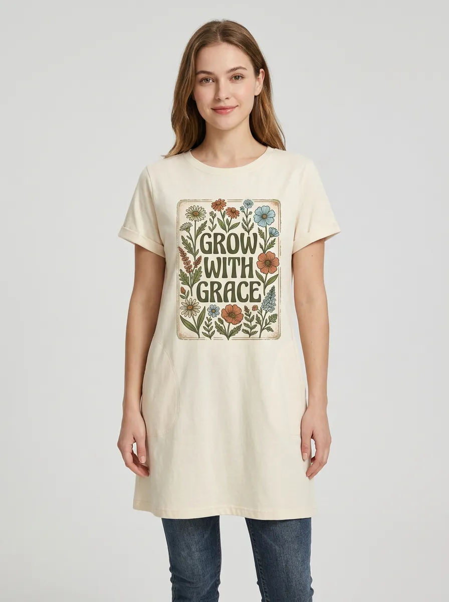 Grow With Grace Floral Botanical T-Shirt