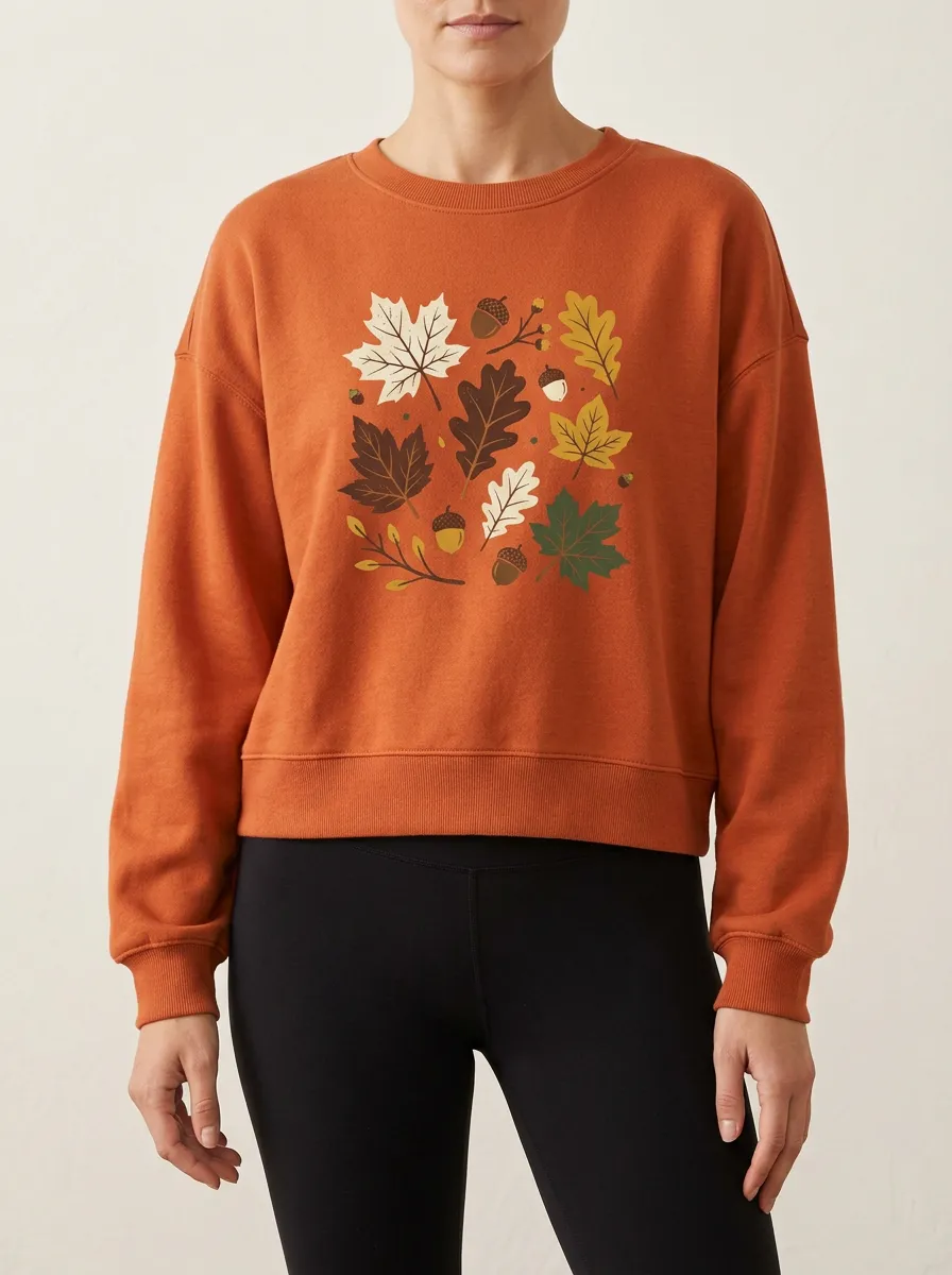 Classic Maple-Leaf Printed Acorn Graphic Sweatshirt