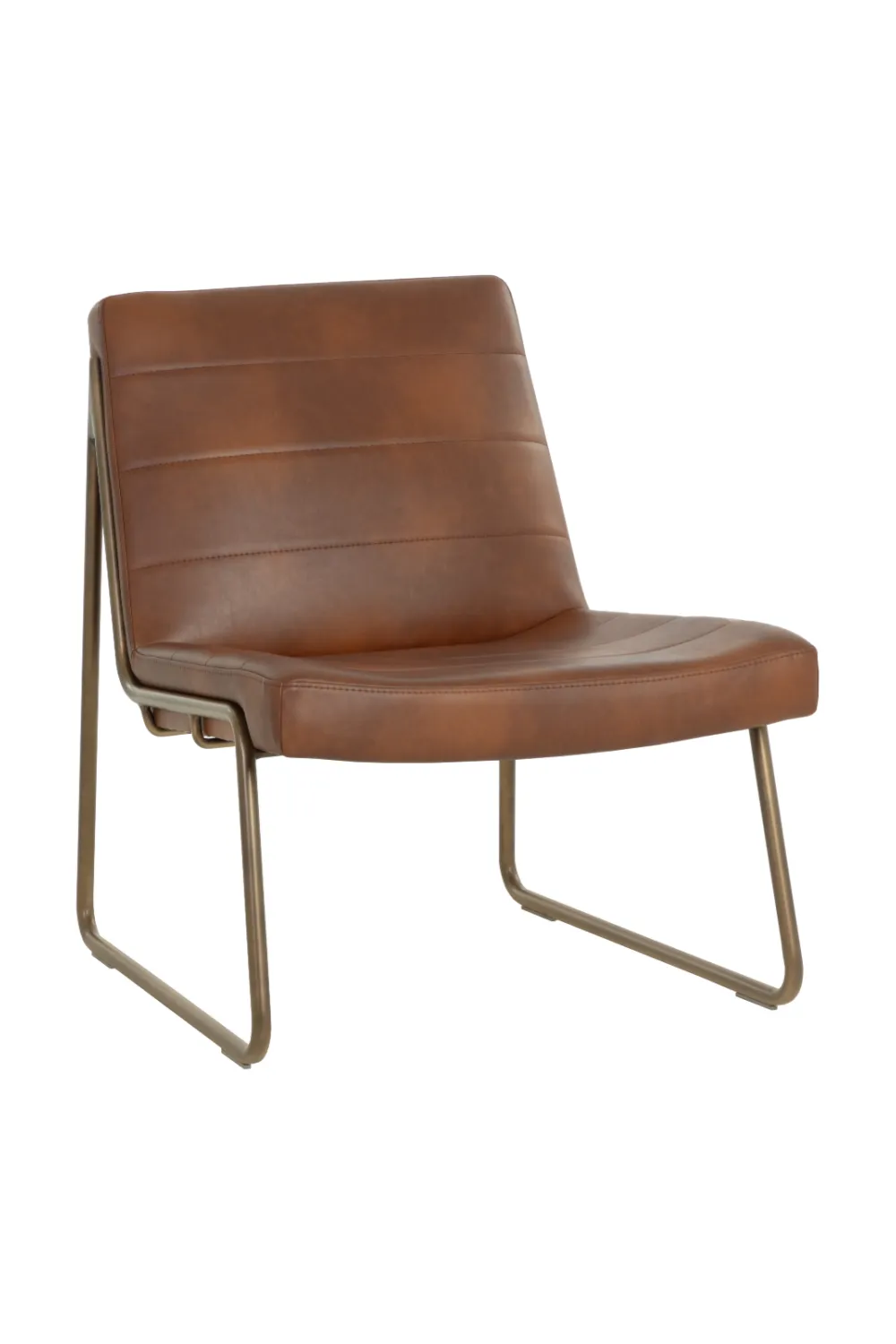 Rounded Leather Lounge Chair