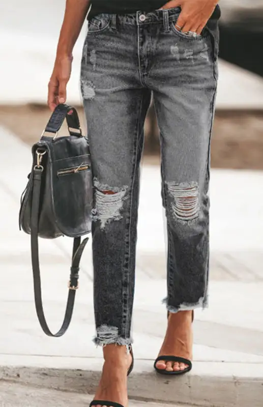 Anna Distressed Ripped Denim Jeans