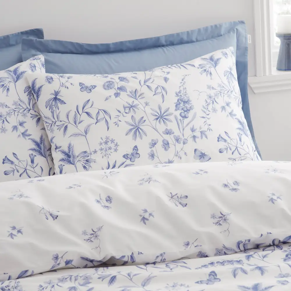 Modern Bedroom Reversible Floral Cotton Duvet Cover Set
