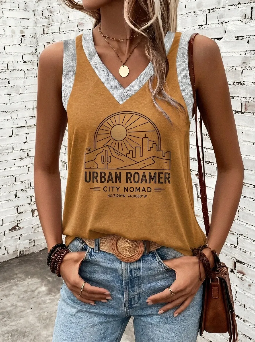 Women's Urban Roamer City Nomad Desert Sun Printed Tank Top