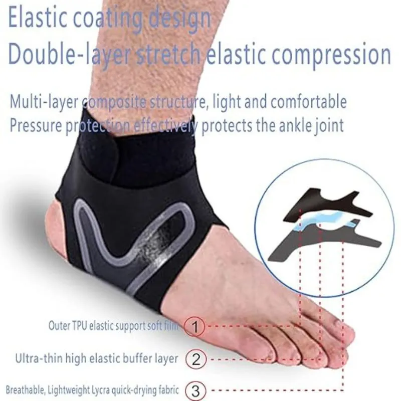 Ankle Support Brace, Breathable Plantar Fasciitis Sock with Arch Support Compression Ankle Brace Foot Strap Guard Foot Brace for Sprained Ankle, Heel Pain Sports Protector (1 Pair)