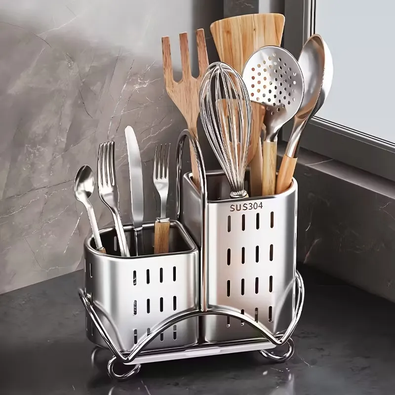 Double-Compartment Utensil Caddy