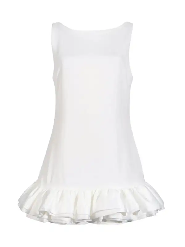 Relaxed Shape Ruffle Sleeveless Mini Dress