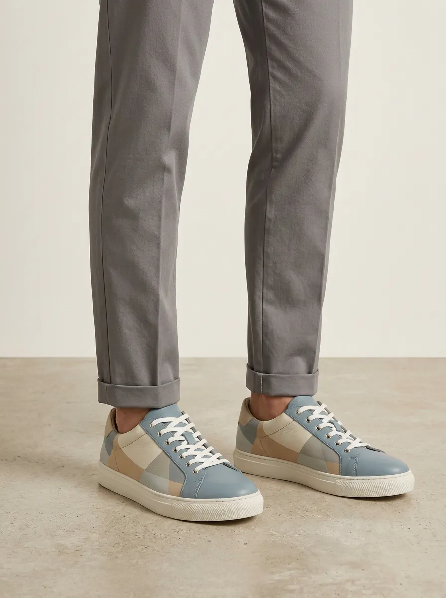 Unisex Minimalist Geometric Colorblock Printed Casual Shoes