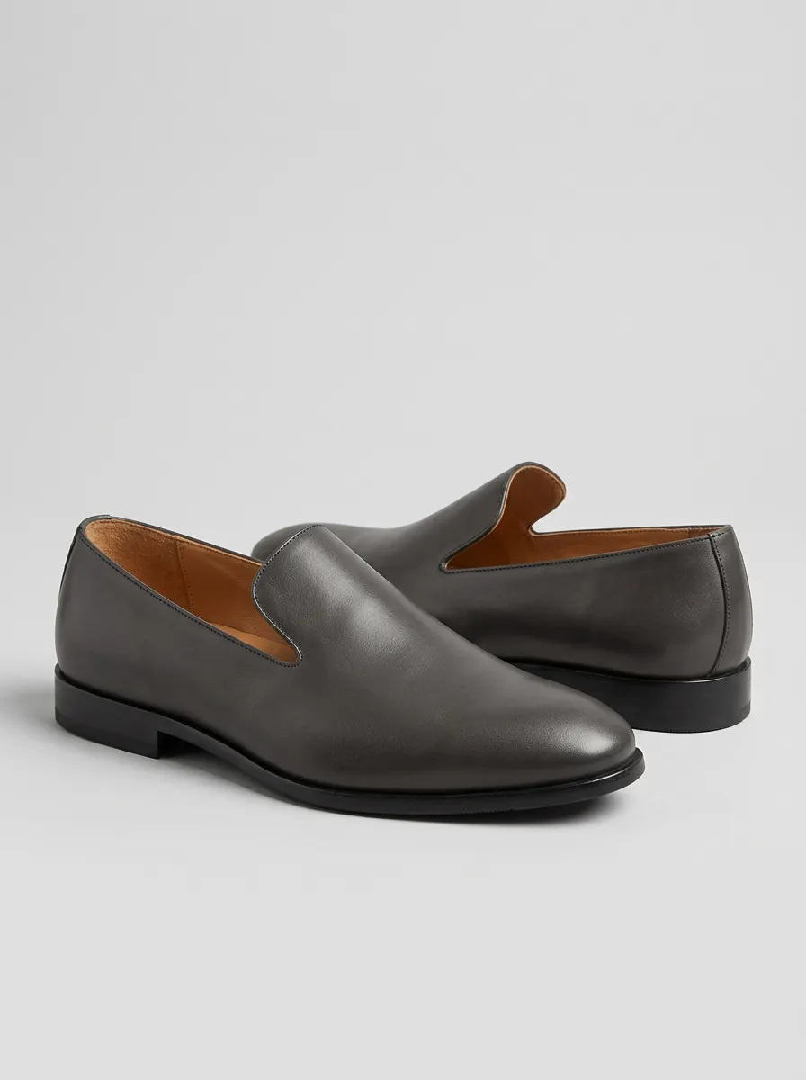 Men's Minimalist Leather Slip-On Loafers