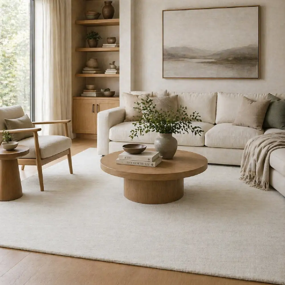 Hand-Knotted Wool Fringed Carpet