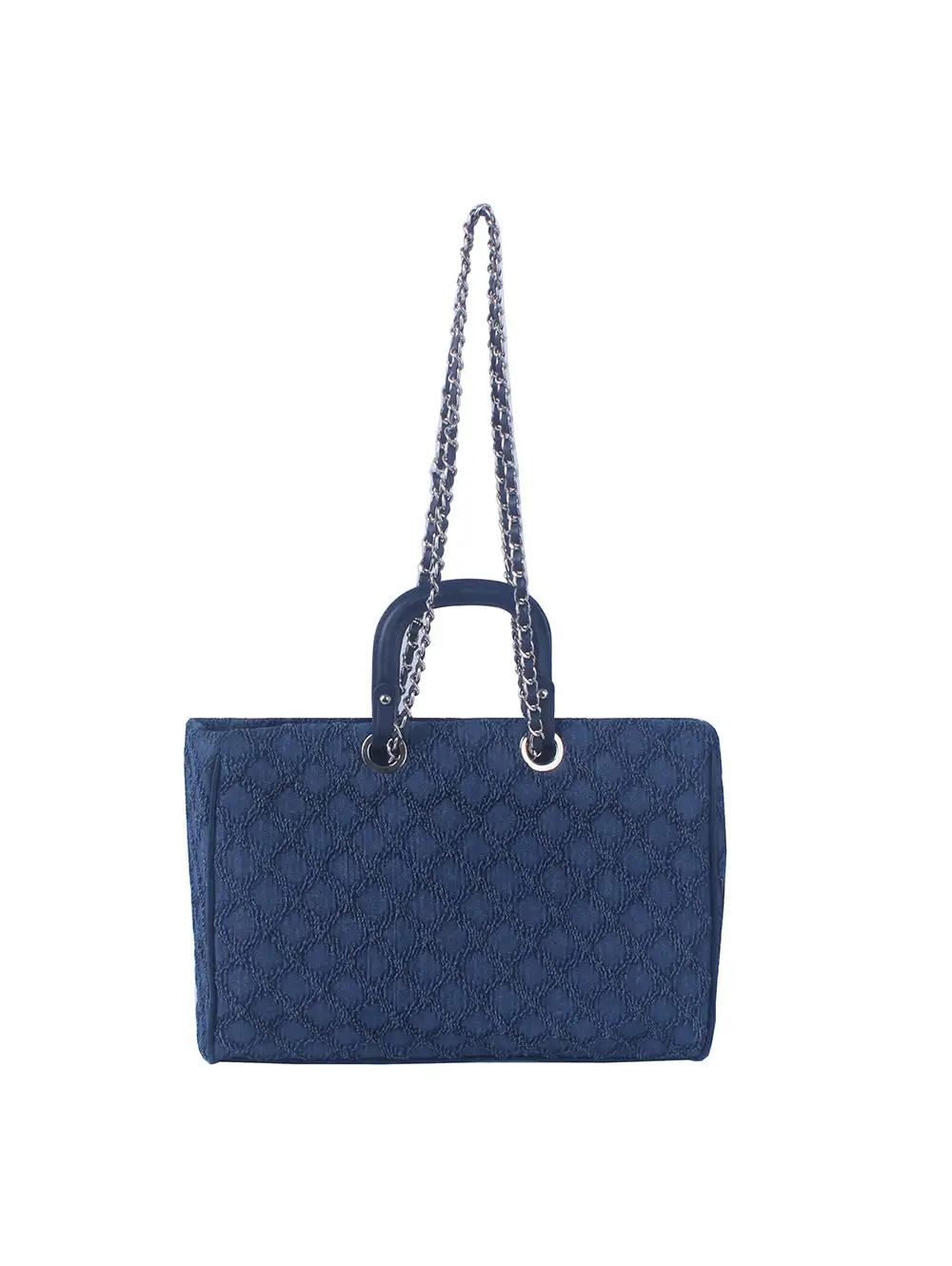 Diamond Stitched Chain Tote Bag