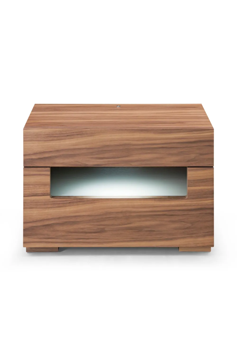 Walnut Drawer LED Nightstand
