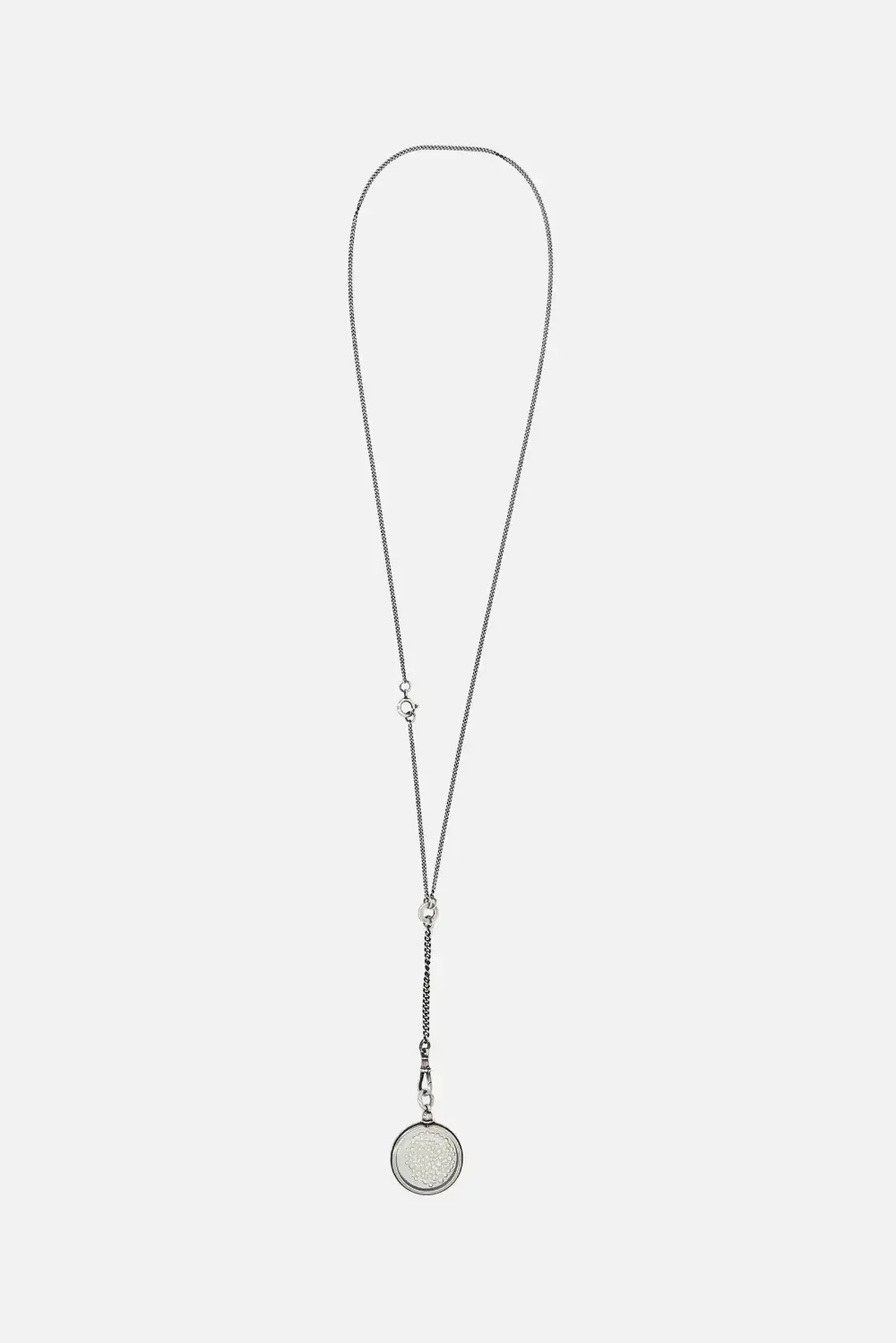 Beaded Silver Tone Chain Necklace