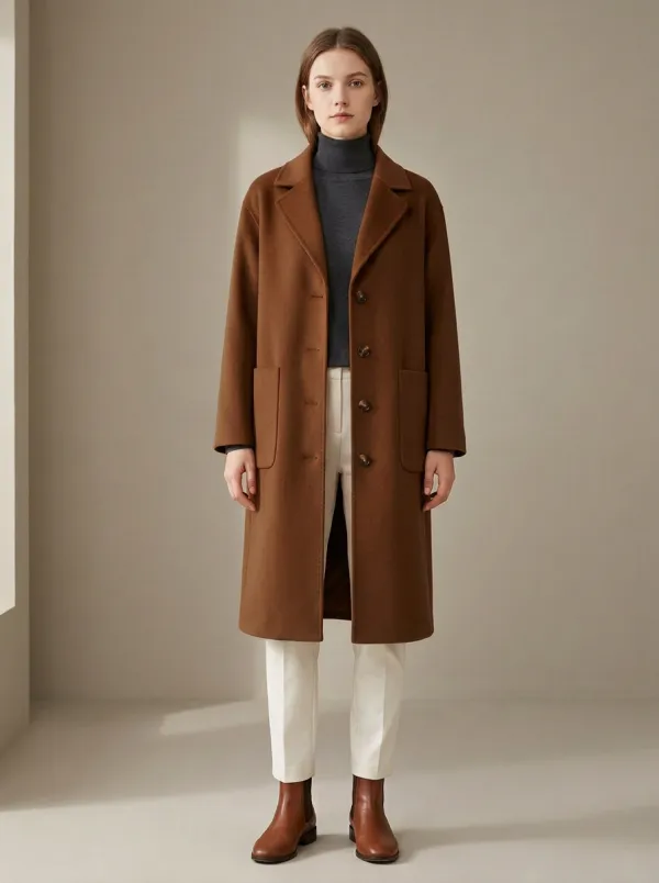 Structured Wool-Blend Outerwear Coat