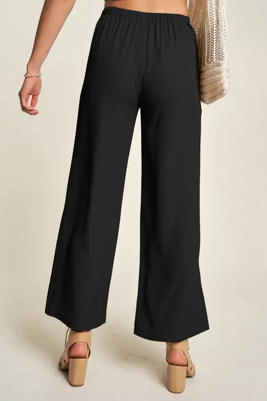 Wide Leg Mid Rise Pants