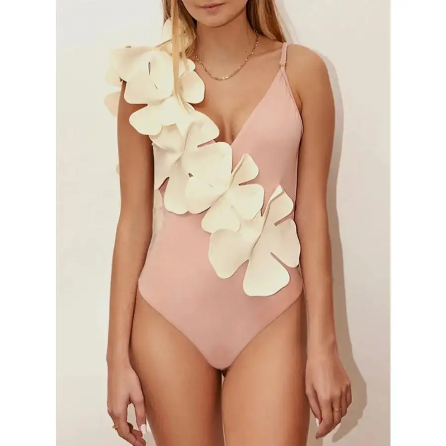 Women's Contrast Floral One-Piece Swimsuit