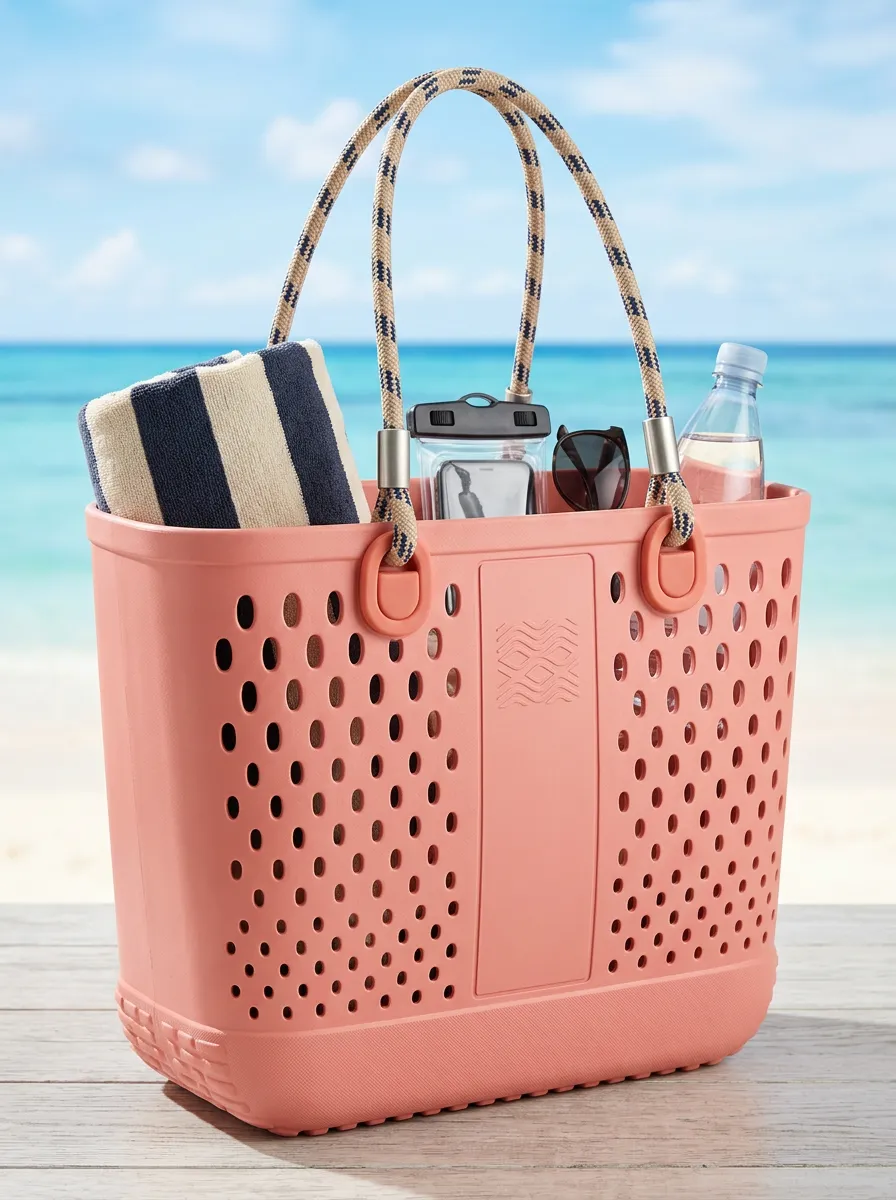 Poolside Perforated Beach Tote Bag