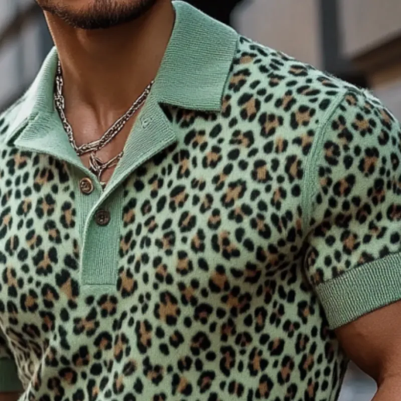 Easy Collar Leopard Print Polo