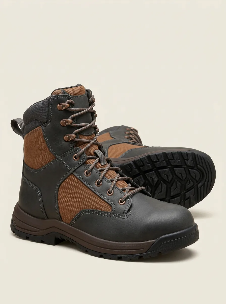 Unisex Modern Outdoor Tactical Leather Print Work Boots