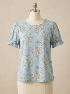 Bird Floral Women's Loose Printed T-Shirt