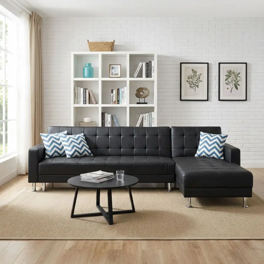 Chaise Futon Adjustable Backrest Sofa Bed