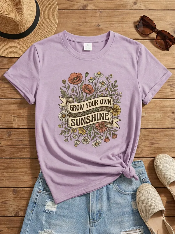 Grow Your Own Sunshine Floral Ribbon T-Shirt