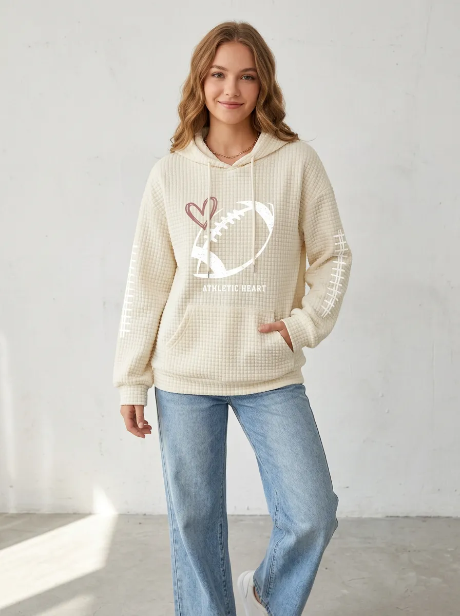 Women's Classic Gridiron Heart Graphic Hoodie