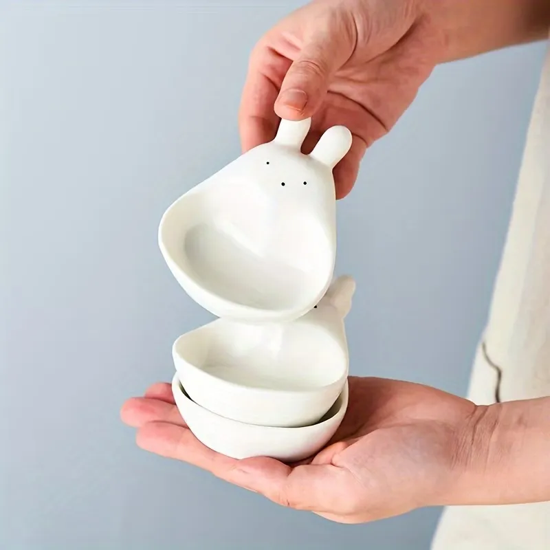 2 Pcs Bunny Shaped Dipping Dish