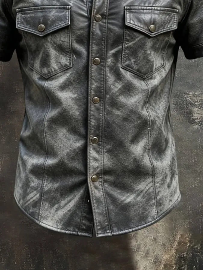 Men's Retro Pocket Short-Sleeve Shirt