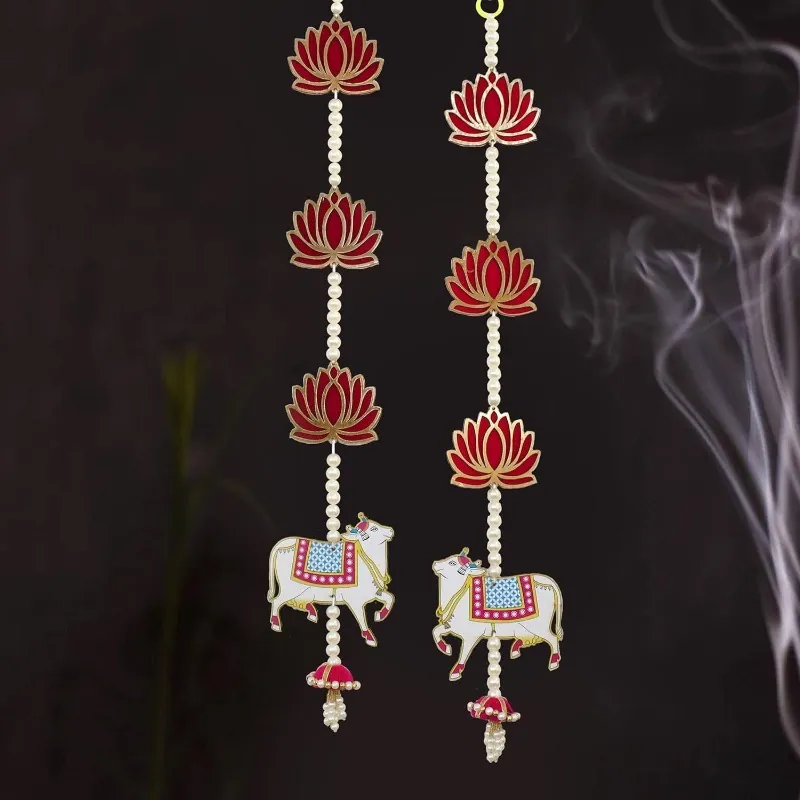 Lotus and Cow Hanging Decor, Home Accent