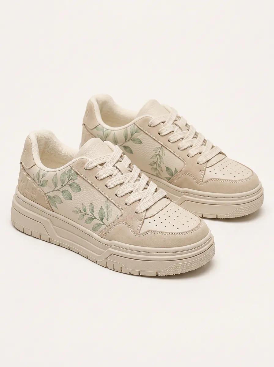 Men's Everyday Botanical Nature Lover Leaves Patterned Urban Skate Shoes