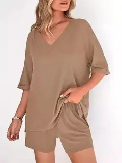 Classic Relaxed Everyday Top and Shorts Matching Set