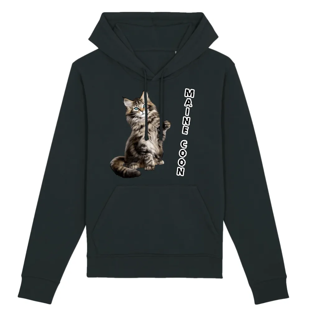 Large Cat Graphic Pullover Hoodie