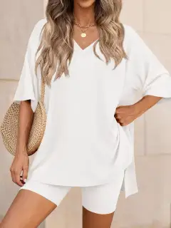 Relaxed Everyday Shirt and Shorts Matching Set