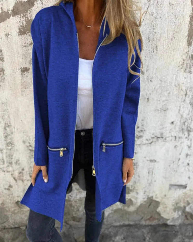 Cotton Zip Front Cardigan
