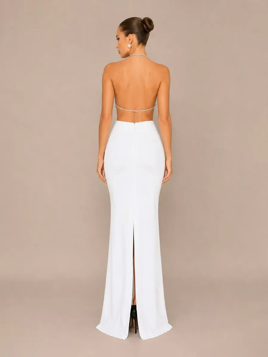 Olena Woven Halter Neck Two-Piece Set with Tassels