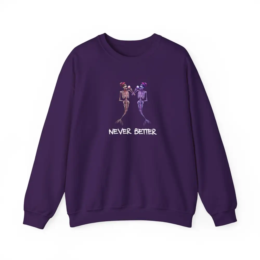 Mermaid Skeleton Graphic Crewneck Sweatshirt