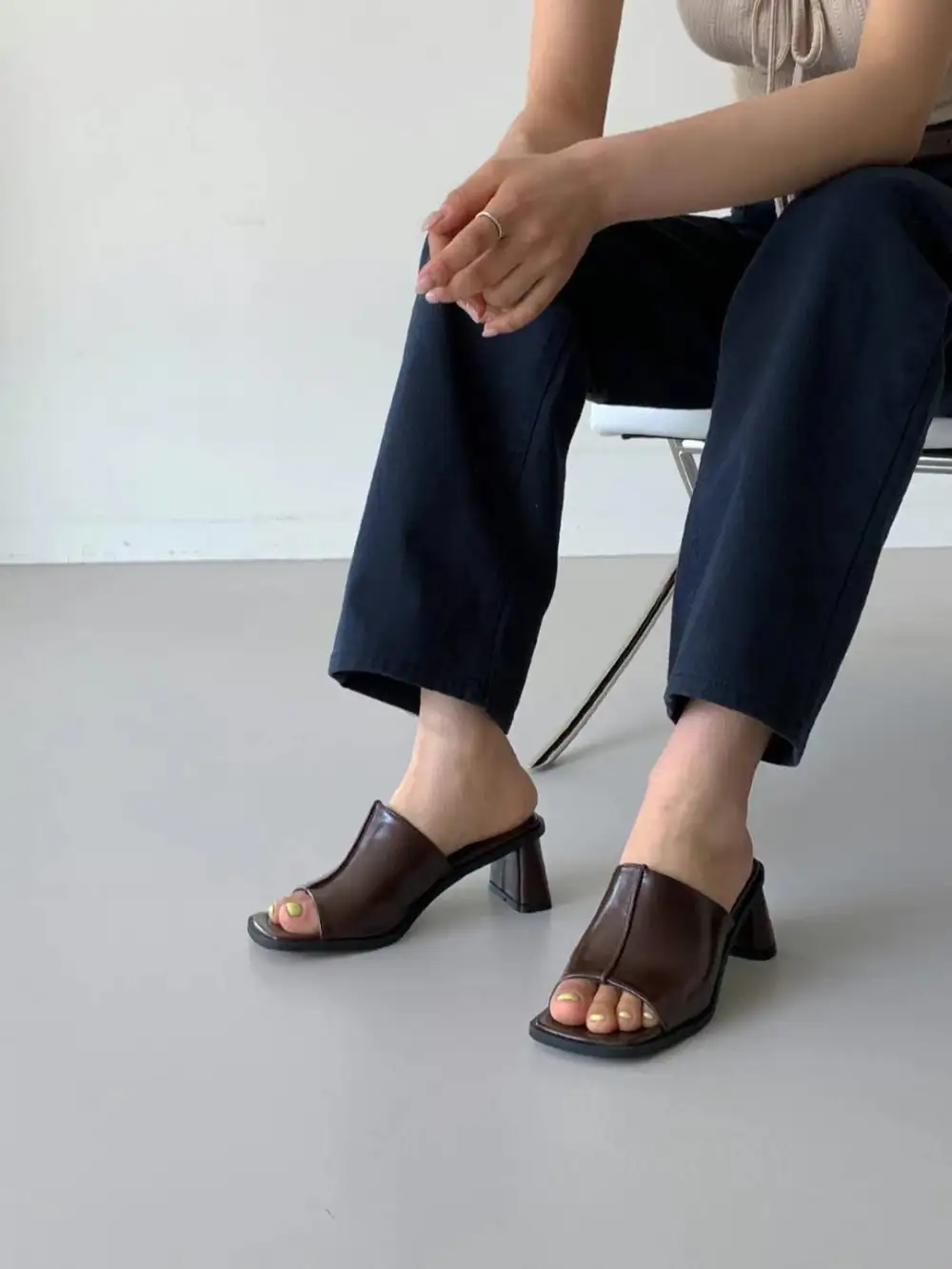 Faux Leather Heeled Sandals