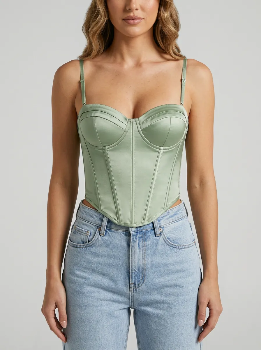 Classic Detailed Women's Corset Top