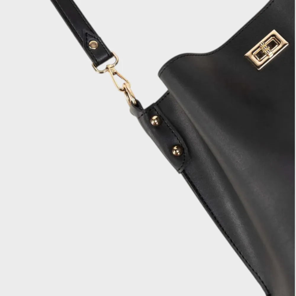 Panel Front Vegan Leather Bucket Bag