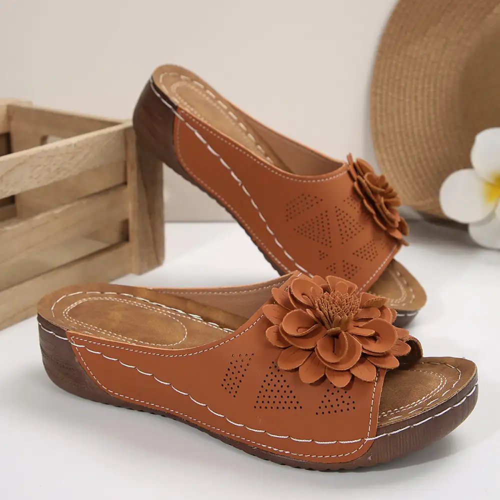 Peep Toe Thick Sole Slide Sandals