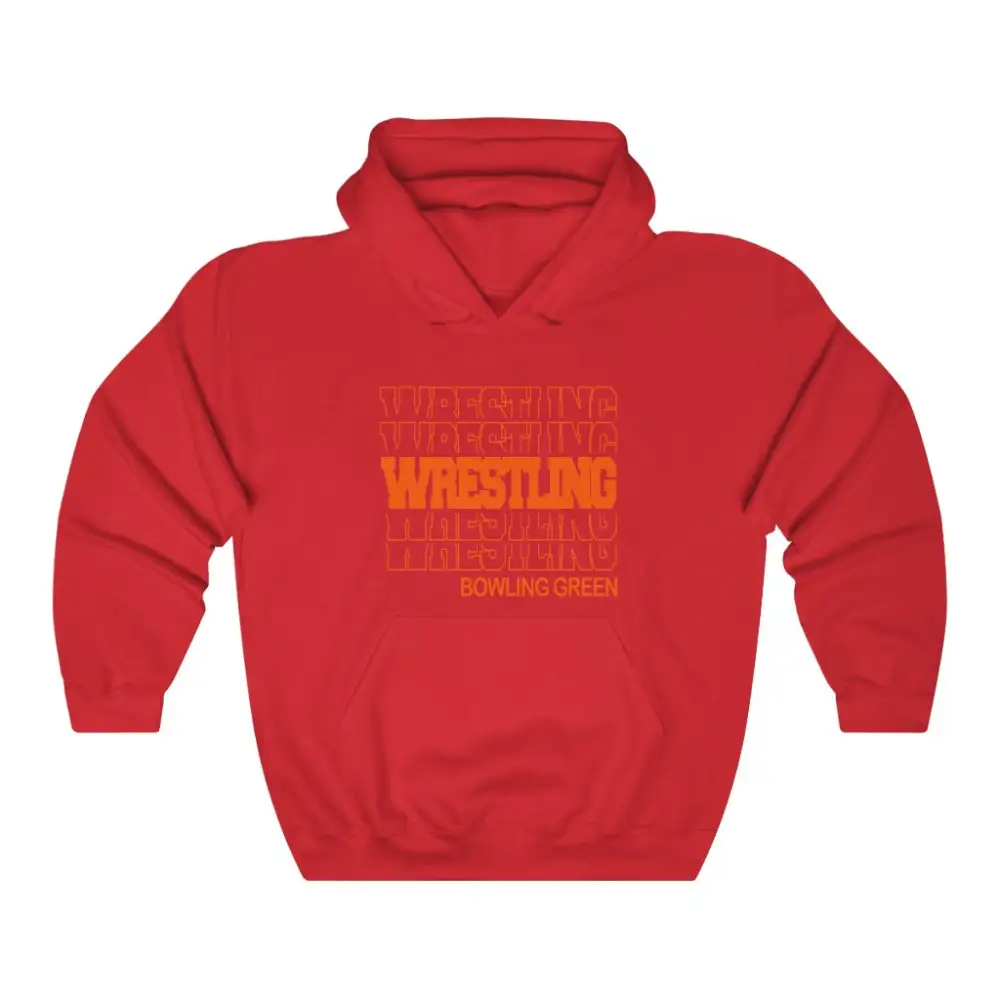 Casual Modern Stacked Wrestling Graphic Pullover Hoodie