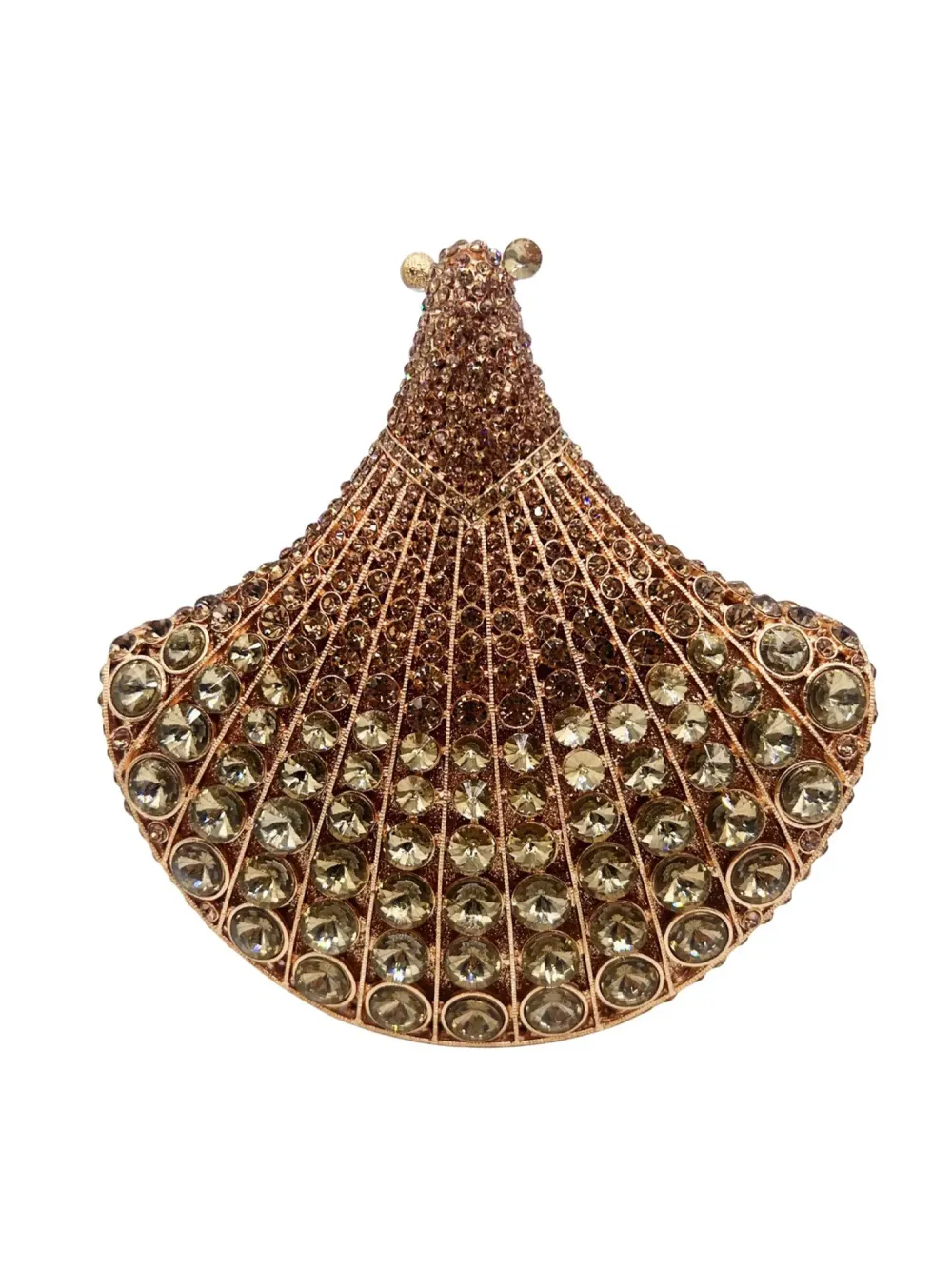 Karina Rhinestone Fan-Shaped Clutch
